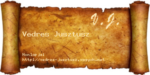 Vedres Jusztusz névjegykártya